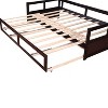 PAGED Twin Daybed Extending Wooden Bed Frame Modern Sofa Bed with Trundle and 2 Drawers for Living Room - 4 of 4