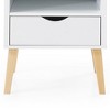 IHOMEADORE White Modern End Table with Drawer and Shelf - 4 of 4