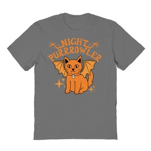 Rerun Island Men Night Purrrowler Short Sleeve Graphic Cotton T-Shirt - 1 of 4