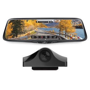 Voxx RVMDVR Rearview Mirror with a 2K DVR front camera featuring a 9.88” high-brightness display with EXTCAM1 Exterior Rear View Camera - 1 of 4