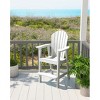 High Adirondack Barstool, Weather Resistant HDPE Patio Stool with Back and Arms, White - 2 of 4