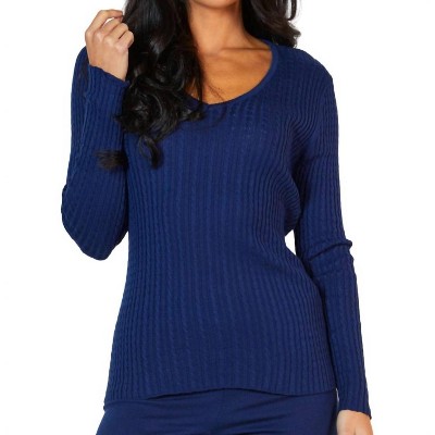 Women's Braided V-Neck Sweater - Angel Apparel