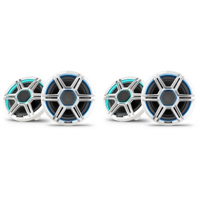 Garmin Fusion 2 Pairs Apollo AP-FL77SPW 7.7" LED Marine Speakers Sport Grills, White, Pair