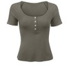 VENUS Womens Henley Short Sleeve Top - 4 of 4