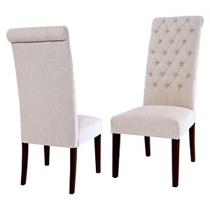 Tufted Tall Dining Chair Natural (Set of 2) - Christopher Knight Home