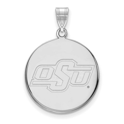 Black Bow Jewelry 14k White Gold Oklahoma State Cowboys NCAA Large Pendant