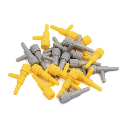 Unique Bargains 2 Way Air Control Valves for Aquarium Fish Tank Yellow Gray 20 Pcs