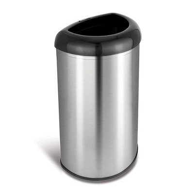 SW 13 gal. Stainless Steel Step-On Trash Can D-Shaped