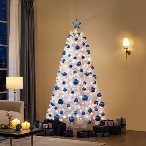 Yaheetech 4.5Ft/6Ft/7.5Ft/9Ft Pre-lit Spruce Artificial Christmas Tree with LED Lights - 1 of 4