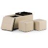 CAVINAS Faux Leather Storage Ottoman Bench,Upholstered Ottoman with 2 Flip Over Serving Trays for Living Room,Bedroom - 4 of 4