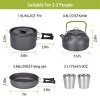 12Pcs Camping Cookware Set Camping Stove Aluminum Pot Pans Kit for Hiking Picnic Outdoor with Cup Fork Spoon Knife - 4 of 4