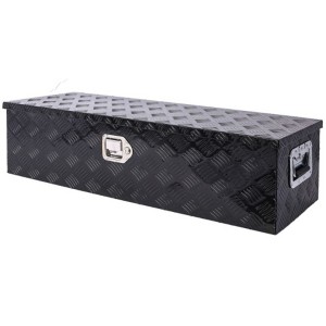 39 Inch Tool Box Aluminum 5 Bar Tread Pattern Trailer Pickup ATV Truck Underbody Bed Storage Toolboxes With Lock Keys - 1 of 4