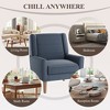 Modern Wingback Accent Chair, Upholstered Armchair with Lounge Seat & Wood Legs - 4 of 4