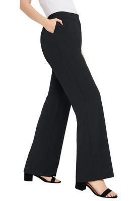 Roaman's Women's Plus Size Wide-Leg Bend Over Pant - 12 W, Black