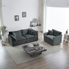 Chenille Upholstered Loveseat and Accent Sofa Set with Flexible Combination for Living Room - 2 of 4