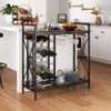 Tangkula Freestanding Floor Drink Rack, Wooden Coffee Bar Table w/ Drink Storage - 4 of 4
