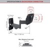 Barkan 13" - 29" Flat/ Curved TV & Monitor Wall Mount, Full Motion - Extension, Swivel & Tilt - 3 of 4