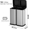 60L / 16 Gal Automatic Motion Sensor Trash Can - Hands-Free Smart Garbage Bin with Soft-Close Lid, No Inner Bucket Design,Silver - 2 of 4