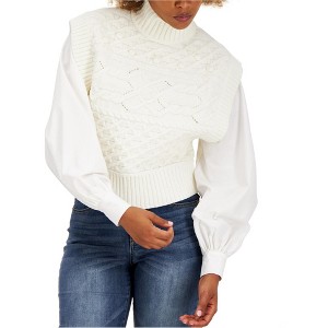 I.N.C International Concepts Womens Cable Knit Sweater Vest, White, Medium - 1 of 1