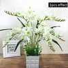 2PCS 9-Bundles Phalaenopsis Artificial Orchid Flowers Bouquets with Leaves Uv-Resistant Fake Flowers for Home Living Room Decor Decoration Decorative - 2 of 2