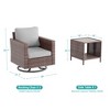 Sonkuki 3-Piece Patio Chair Set Brown Rattan Swivel Rocking Chair Set Coffee Table Suiting Backyard - 2 of 4