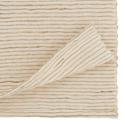 Beige Textured Polyester Table Runner, 23" x 19"