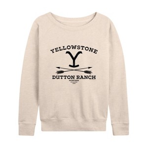 Women's - Yellowstone - Official Yellowstone Merchandise Lightweight French Terry Wide Neck Long Sleeve Shirt - 1 of 4
