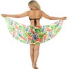 HAPPY BAY Women's Beachwear Pareos Vacation Summer Wraps Bikinis Sarongs Bathing Suit Coverups Swimsuit Beach Swim Cover Ups Skirt One Size Multi,Leaf - 2 of 4