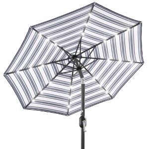 Best Choice Products 10ft Solar LED Lighted Striped Patio Umbrella w/ Crank, Tilt, Push Button, 6 Ribs - 1 of 4