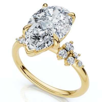 Pompeii3 Certified 3 1/3Ct Pear Diamond Engagement Ring 14k Gold or Platinum Lab Created