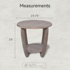 COZAYH Rustic Farmhouse Wooden End Table, Round Accent Furniture for Home Living Rooms with Storage Shelf, Vintage Grey Finish - 2 of 4
