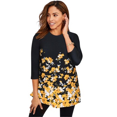 Jessica London Women's Plus Size Stretch Knit Swing Tunic