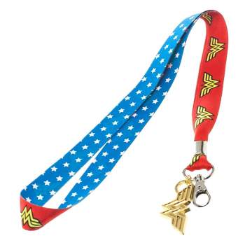Wonder Woman Lanyard with Metal Charm and Clear ID Holder Multicoloured
