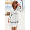 Women's Embroidered Trim V-Neck Dress - LASCANA - 2 of 4