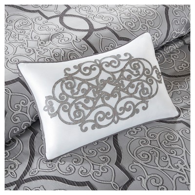 California King Gray Cotton Reversible 12-Piece Bedspread Set