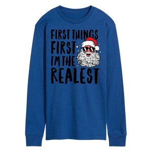 Men's - Instant Message - The Realest Santa Claus Christmas Long Sleeve Graphic T-Shirt - 1 of 4