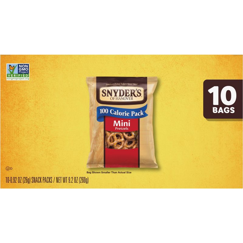Snyder&#39;s of Hanover - 100 Calorie Mini Pretzels Individual Packs - 10ct, 4 of 8