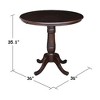 International Concepts 36" Round Top Pedestal Table - 34.9"H - 2 of 4