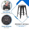 FDW Bar Stool Set of 2 Bar Stools  24in Stackable Industrial Metal Counter Stools, Black - 3 of 4