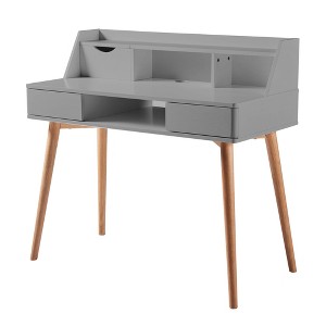 Teamson Home Creativo 40" Wooden Writing Desk, Gray/Natural - 1 of 4
