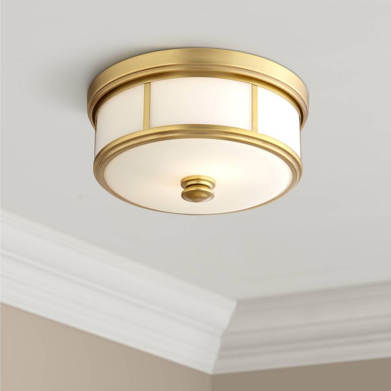 Minka Lavery Modern Ceiling Light Flush Mount Fixture 13 1/2" Liberty Gold Etched Opal Glass Shade for Bedroom Kitchen Living Room, 2 of 5