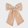 Hair Bow Barrette 2pc - A New Day™ Black/Tan: Fashion Styling Clips, Solid Pattern - 2 of 3