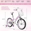 Gymax Girls Bike for Kids Age 6-9 Years Old Kickstand Included 8 Inch Kids Bicycle with Training Wheels Basket and Bell Kids Bike Pink/Purple - 4 of 4