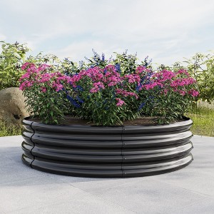Kumasinova 47.24x11.4" Tall Raised Garden Bed,1 PC/2 PCS Metal Raised Beds for Plants,Vegetables,Flower Herb,Outdoor Round Garden Raised Planter Box - 1 of 4
