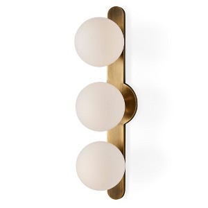Uttermost Droplet 3 Light Sconce 22"H Antique Brass Steel and Glass Mid-Century Modern - 1 of 4