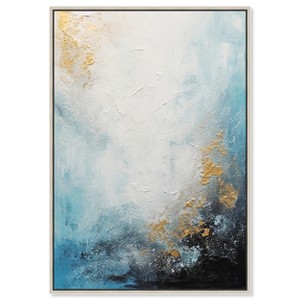 Art Remedy Blue Sea of Punta Cana Blue Abstract Wall Art Framed - 1 of 4