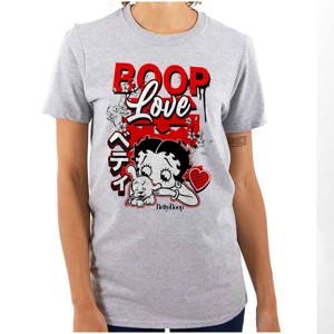Cool Kanji Style Betty Boop Love Womens Graphic T Shirt Tees Brisco Brands - 1 of 3