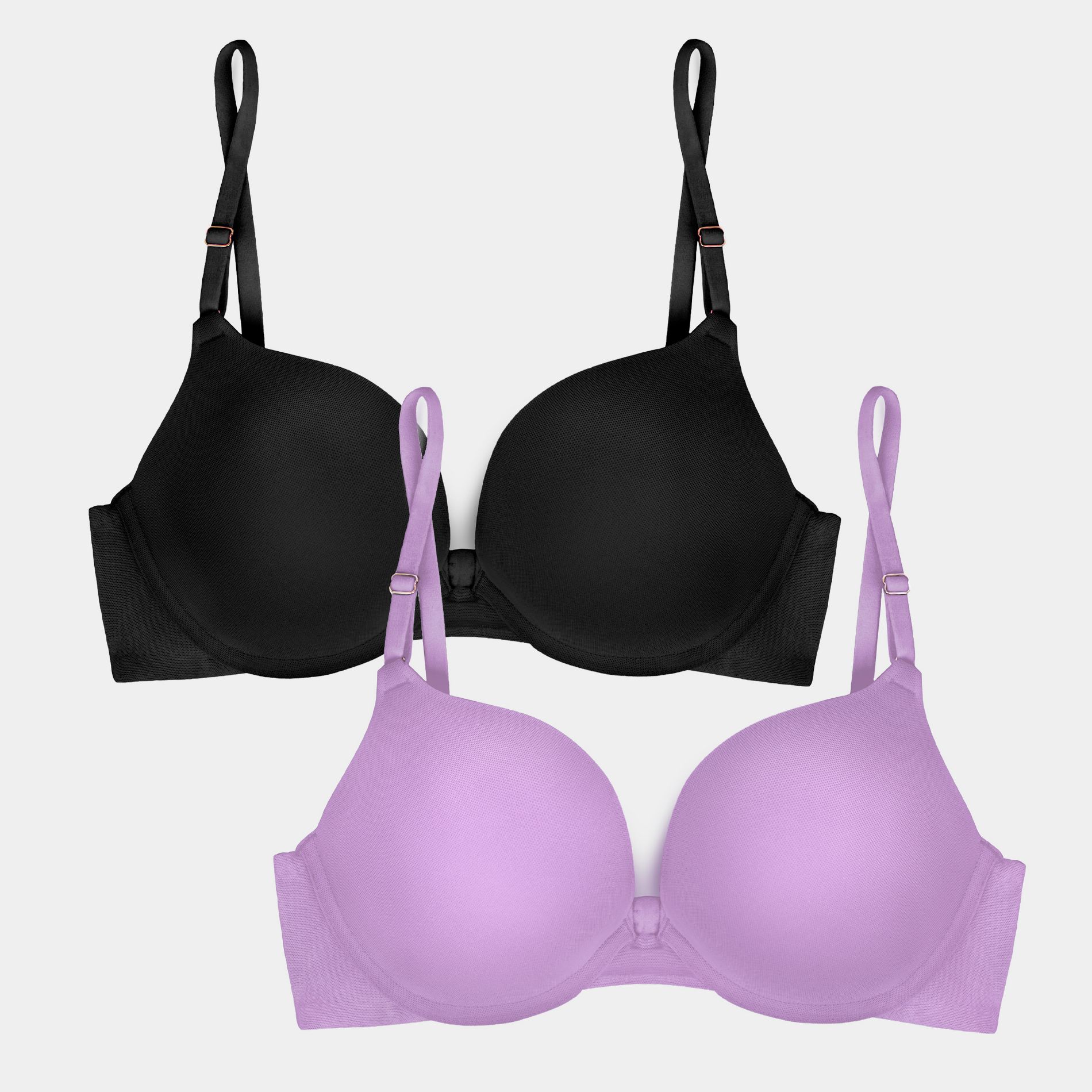Smart & Sexy Max Cleavage Bra 2 Pack Wisteria / Black Hue 32B