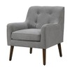 Woven Fabric Armchair with Tufted Back, Removable Seat Cushion and Wooden Legs for Living Room - 2 of 4