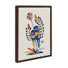 Kate and Laurel Sylvie Rainbow Lorikeet Framed Canvas by Rachel Lee of My Dream Wall, 18x24, Walnut Brown - 2 of 4